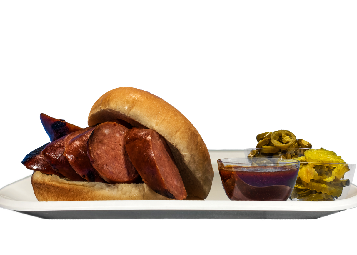 BBQ Sliced Smoked Sausage Sandwich-EventCateringHouston.com