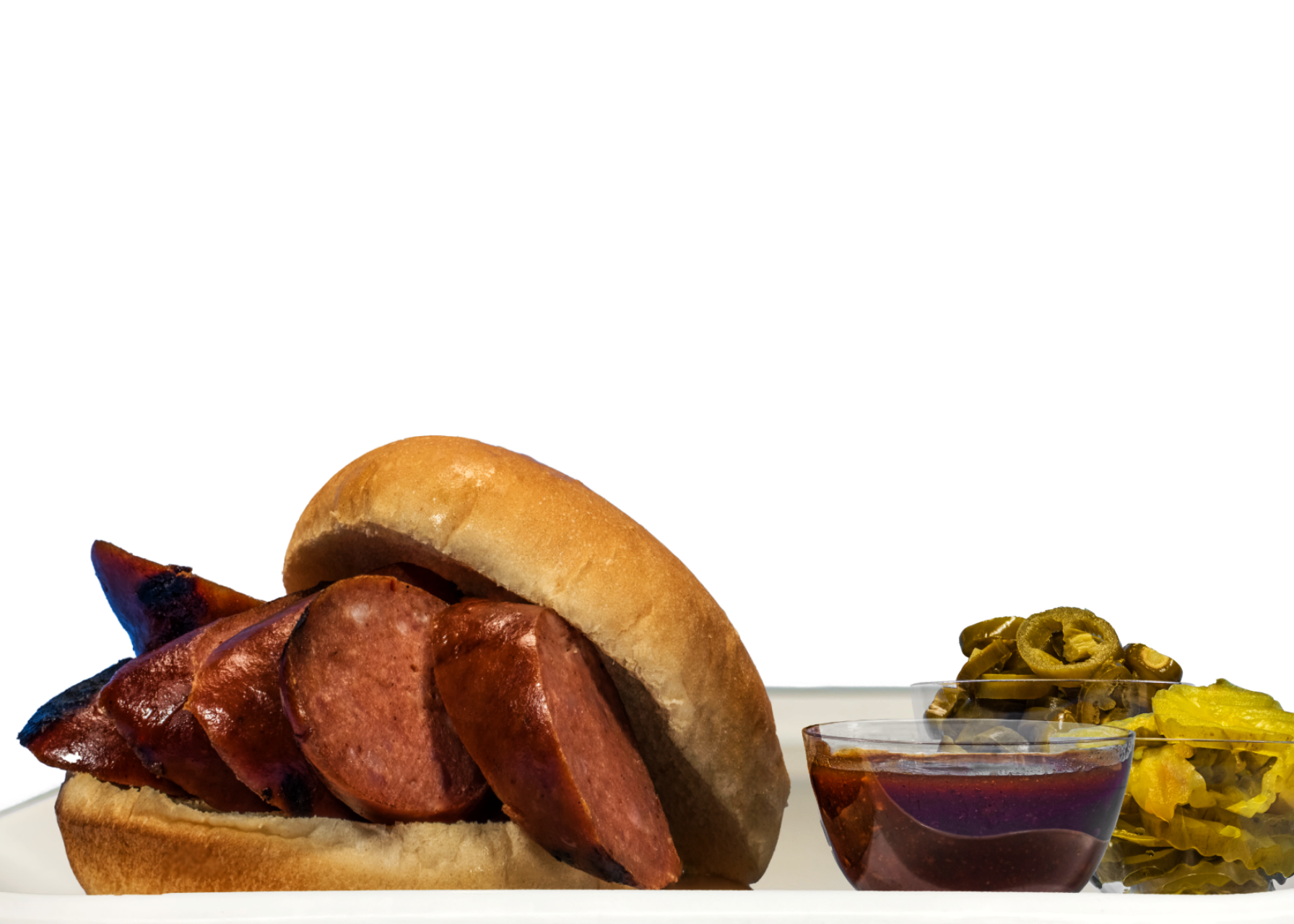 BBQ Sliced Smoked Sausage Sandwich-EventCateringHouston.com