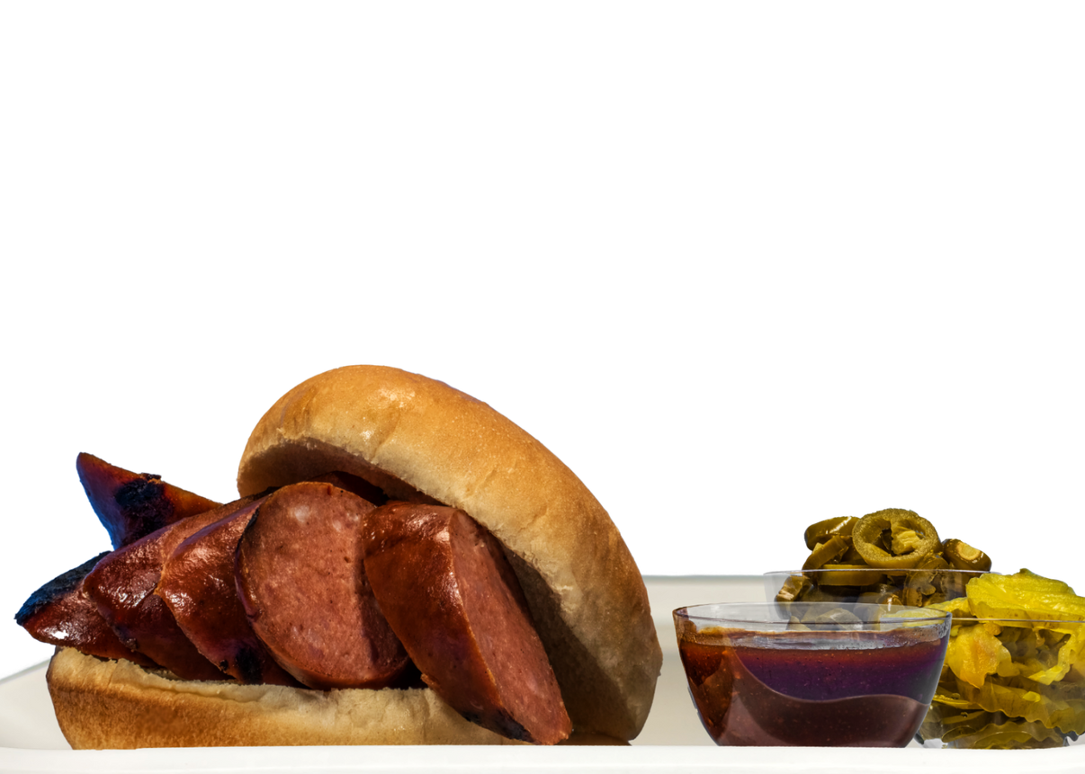 BBQ Sliced Smoked Sausage Sandwich