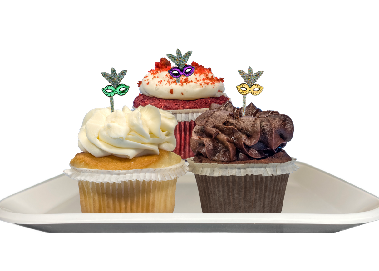 Mardi Gras Themed Cupcakes-EventCateringHouston.com