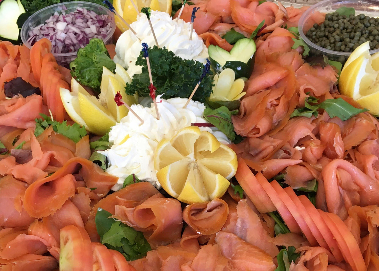 Smoked Salmon Platter with Bagels-EventCateringHouston.com
